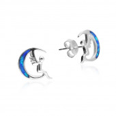 Cercei argint cu opal albastru inger pe luna DiAmanti AE20408ERH-AS